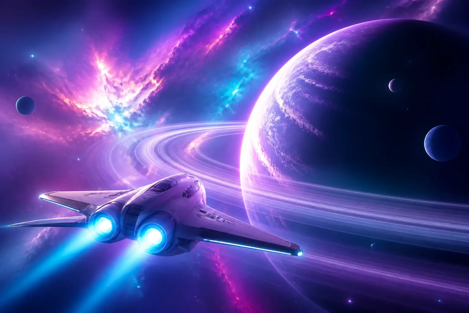Aventure science-fiction : vaisseau et planète