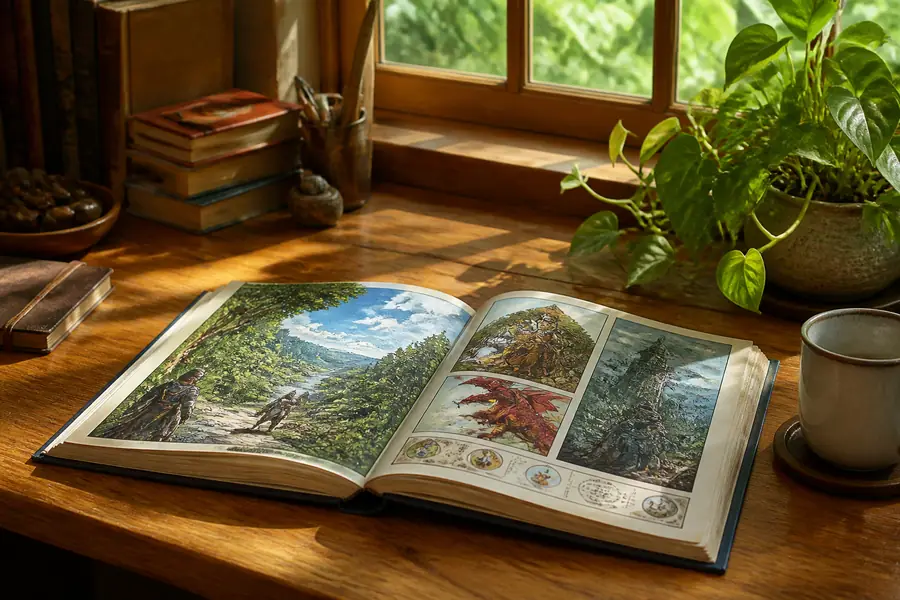 Livre-jeu ouvert, lecture et choix